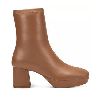 AEROSOLES Cognac Platform Block Heel Ankle Boot